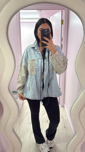 Leopard Denim Jacket (LARGE)
