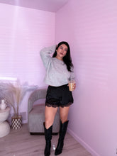 Load image into Gallery viewer, Satin Lace Shorts in Black
