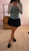 Load image into Gallery viewer, Sheer Flower Top in Dusty Blue (LARGE)