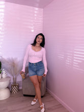 Load image into Gallery viewer, Lace Ribbed Top in BABY PINK *S-L*
