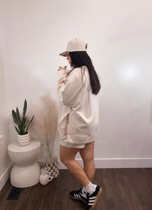 Scuba thigh pocket shorts in Heather Beige