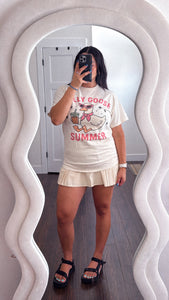Active Pleaded Skort Skirt in Vanilla
