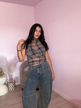 Load image into Gallery viewer, Juliette Plaid Mesh Top
