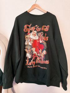 Enjoy a Soda at Christmas, Santa 90’s Oversized Sweatshirt