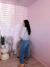 Load image into Gallery viewer, Fuzzy Knit Striped Cardigan in Blue/Pink