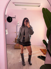 Load image into Gallery viewer, Olivia Faux Leather Bomber Jacket in Olive