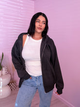 Load image into Gallery viewer, basic zip up hoodie *CHARCOAL*