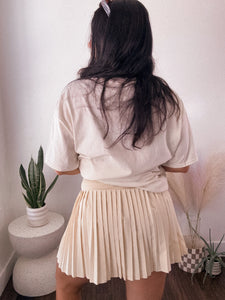 Active Pleaded Skort Skirt in Vanilla