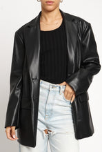 Load image into Gallery viewer, It’s not that serious faux leather boyfriend blazer