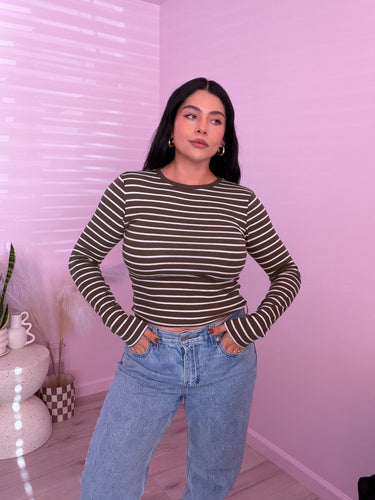 Stripped Long Sleeve Top
