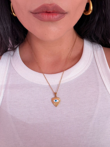 Evil Eye Heart Necklace *18K Gold Plated*