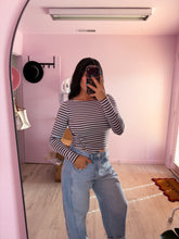 Load image into Gallery viewer, Mariah Stripe Asymmetrical  Long Sleeve Top