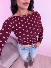 Load image into Gallery viewer, Robyn Polkadot Boat Neck Long Sleeve Top