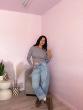 Load image into Gallery viewer, Mariah Stripe Asymmetrical  Long Sleeve Top