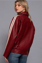Load image into Gallery viewer, Faux Leather Jacket in Vintage Red