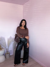 Load image into Gallery viewer, Addison Boatneck Long Sleeve *BROWN* | *S-XXXL*