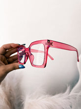 Load image into Gallery viewer, Oversized blue light blocker glasses in HOT PINK