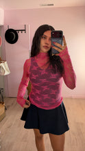Load image into Gallery viewer, Sheer Flower Top in Hot Pink (LARGE)
