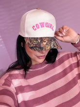 Load image into Gallery viewer, Cowgirl Camo Two Tone Trucker Hat