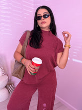 Load image into Gallery viewer, Allura Ribbed Set in Burgundy