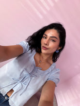 Load image into Gallery viewer, Blue Hydrangea Flower Earrings *18K Gold Plated*