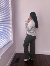 Load image into Gallery viewer, Half Zip Up Striped Knit Sweater