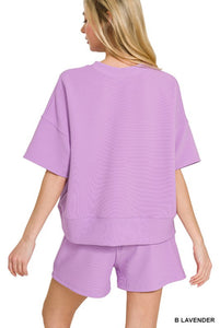 Lulu Ribbed Set in Lavender