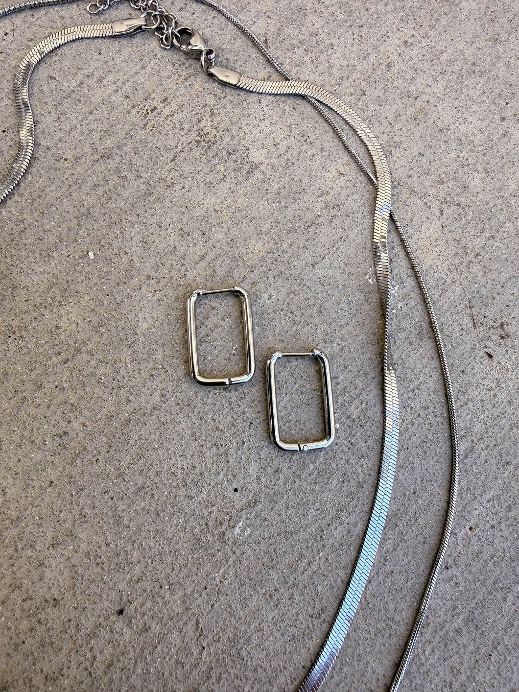 Viviana Square Huggie Earrings *Stainless Steel*