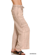 Load image into Gallery viewer, Ash Mocha Linen Cargo Pants