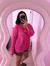 Load image into Gallery viewer, Pink pleaded button down (MEDIUM)