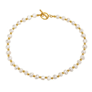 Isla 18K Gold Plated Pearl Necklace