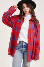 Load image into Gallery viewer, *RESTOCKED* Cool &amp; Edgy oversized flannel shirt *RED*