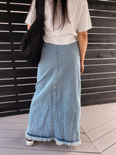 Load image into Gallery viewer, On Track Maxi Denim Skirt