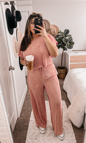 blossom satin wide leg PANTS (2COLORS)