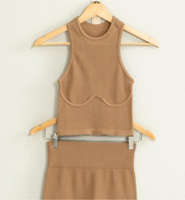 Load image into Gallery viewer, chasing dreams ribbed halter top - MILK CHOCOLATE