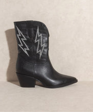 Load image into Gallery viewer, lightning bolt cowboy booties