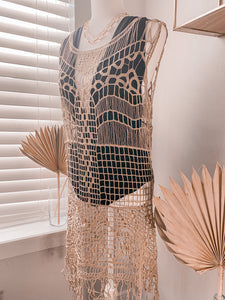 seashells crochet coverup dress