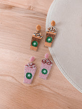 Load image into Gallery viewer, frappuccino love beaded earrings