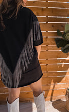 Load image into Gallery viewer, wasted on you fringe oversized shirt dress
