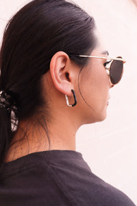 on the edge square earrings