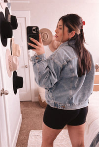 vintage wallpaper oversized denim jacket *ONLY 3X LEFT*