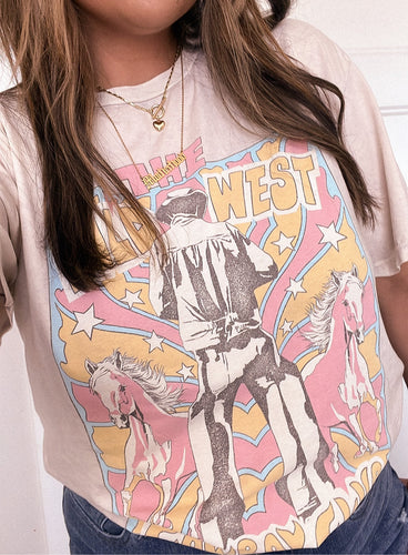 the wild west cowboy club graphic tee