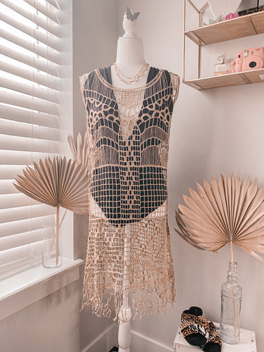 seashells crochet coverup dress