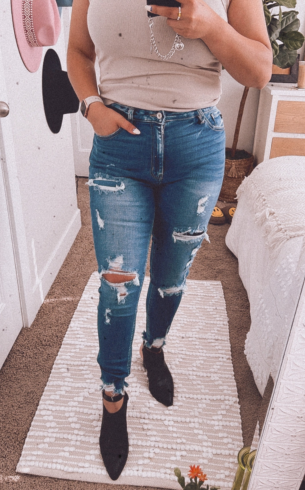 now or never high rise ankle skinny jeans