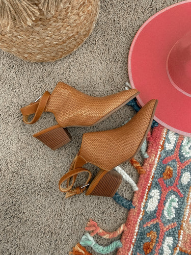 modern cowgirl woven booties