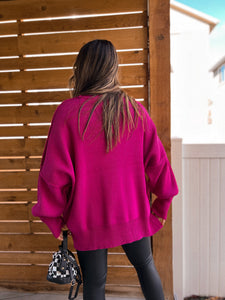 cold like my iced coffee oversized sweater (MAGENTA) *XS-XL*