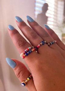 colorful summer ring set