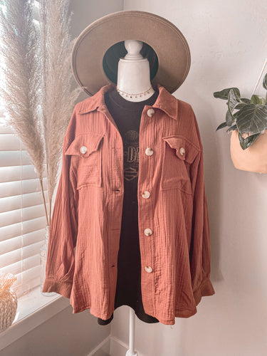 open road gauze shacket