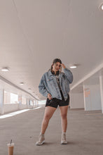 Load image into Gallery viewer, vintage wallpaper oversized denim jacket *ONLY 3X LEFT*