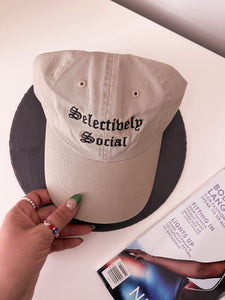 selectively social embroidered cap